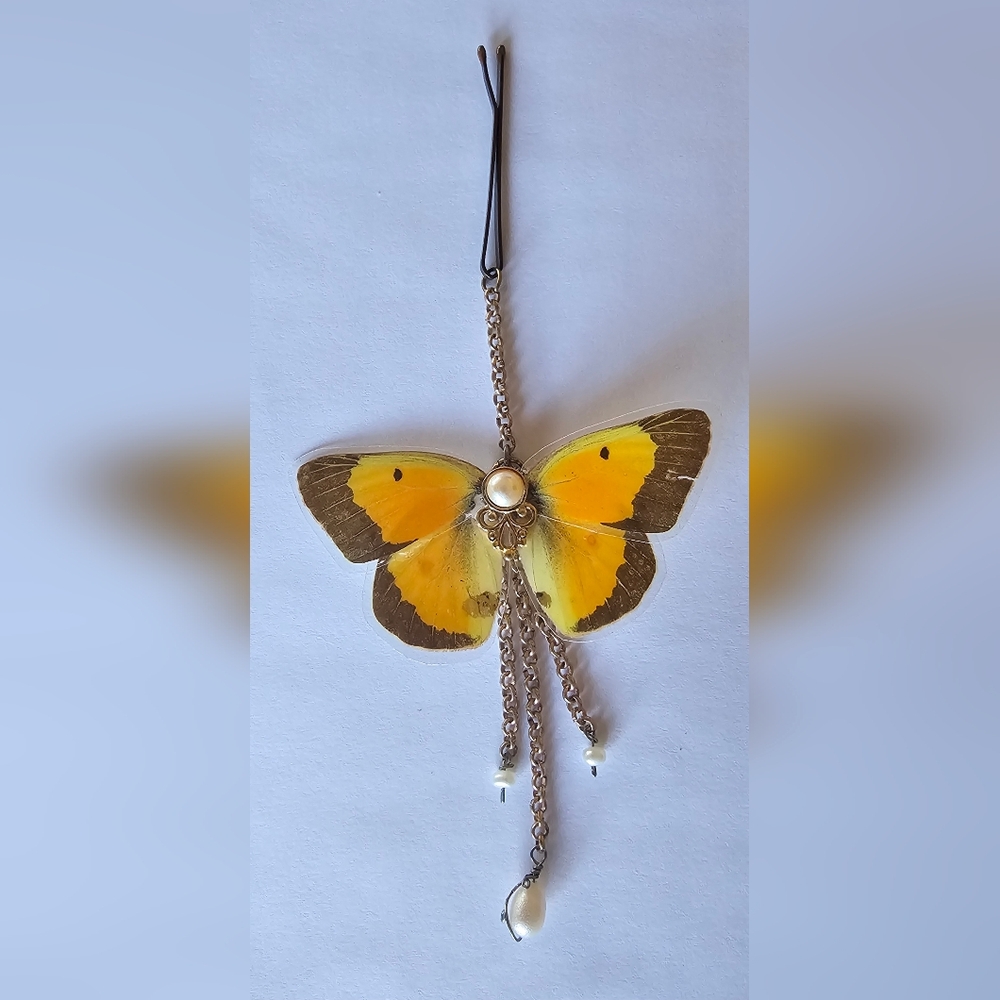 Clouded Sulpher Butterfly Hair Accessory